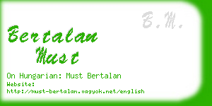 bertalan must business card